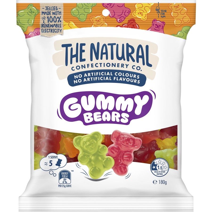 The Natural Confectionary Gummy Bears 180g